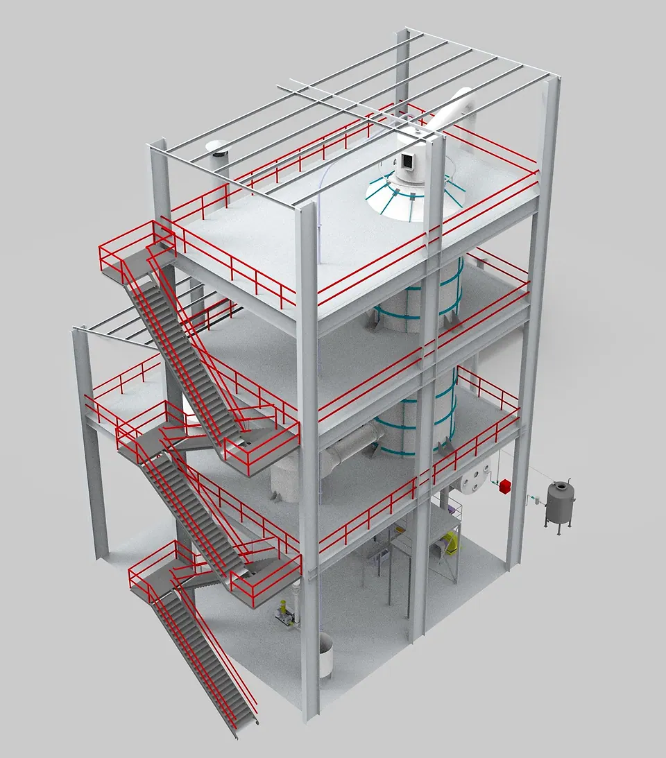 3D model of an Acmefil spray drying plant