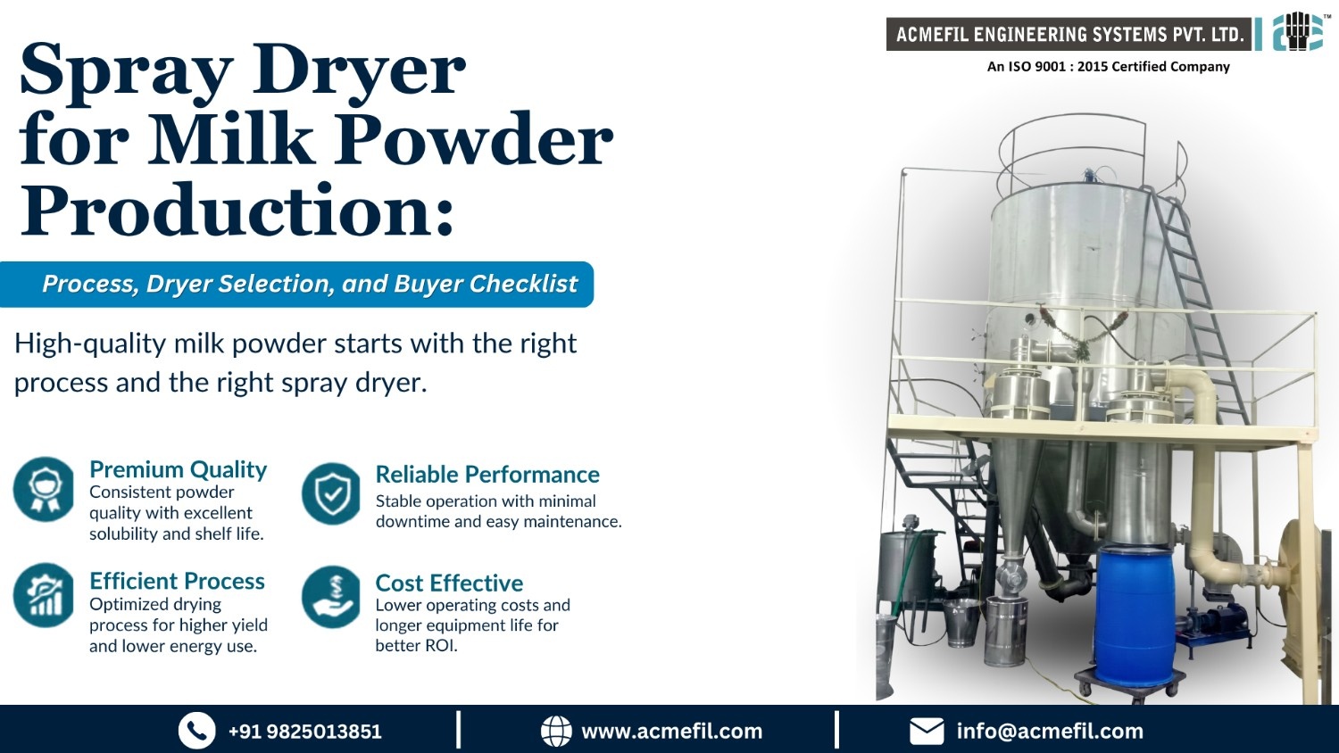 Spray Dryer for Milk Powder Production